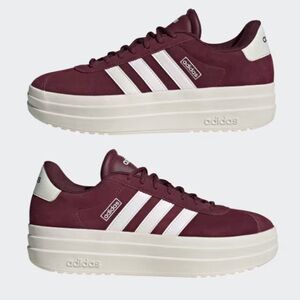 NWT Adidas VL Court Maroon/White/Off-White sneakers size 7.5